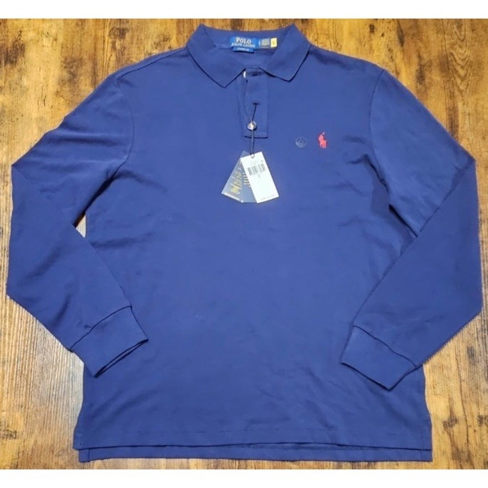 Polo Ralph Lauren Men's Classic Fit Interlock Soft Long Sleeve Blue Polo L NWT